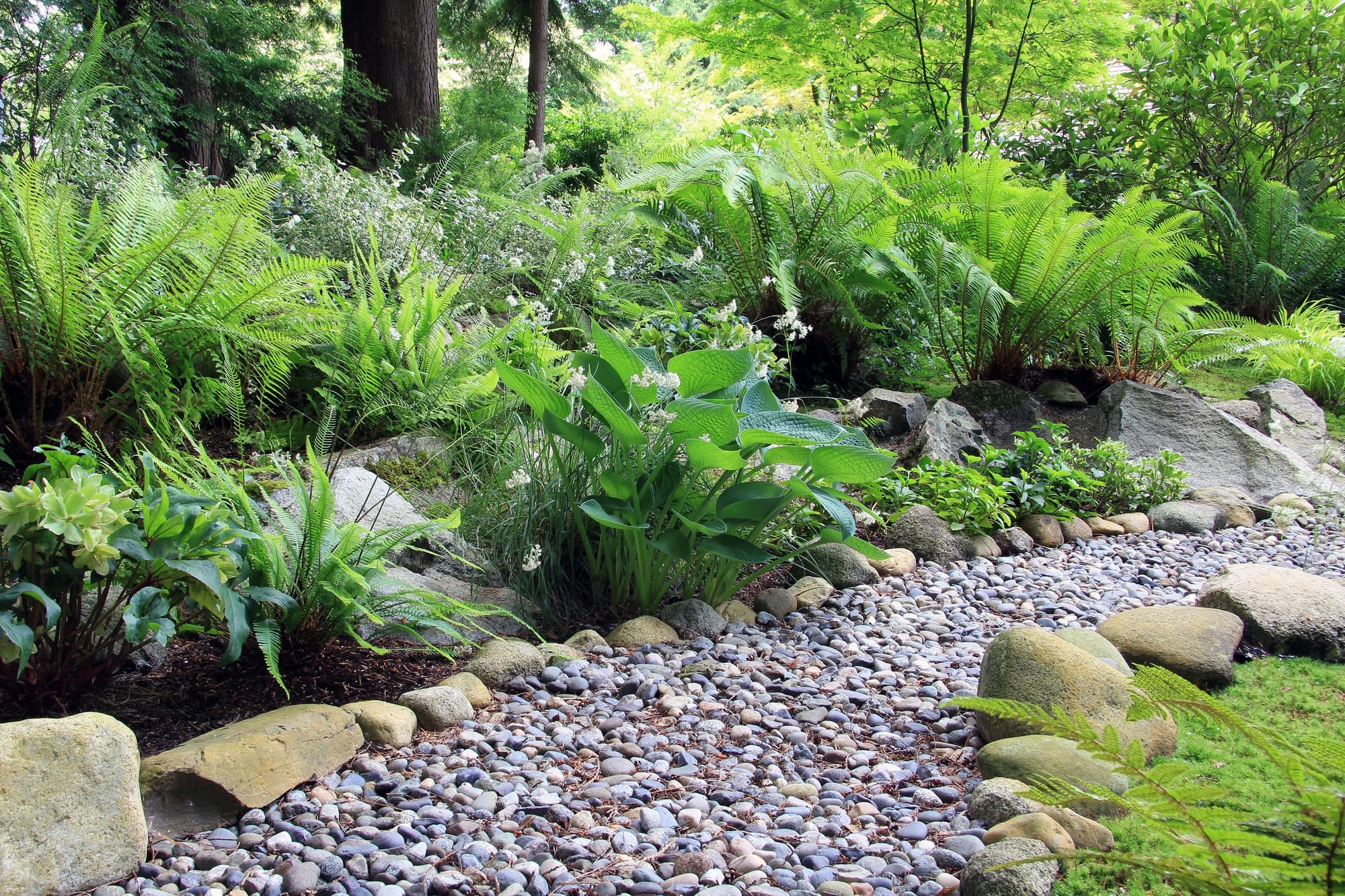 Walking path made of pebbles